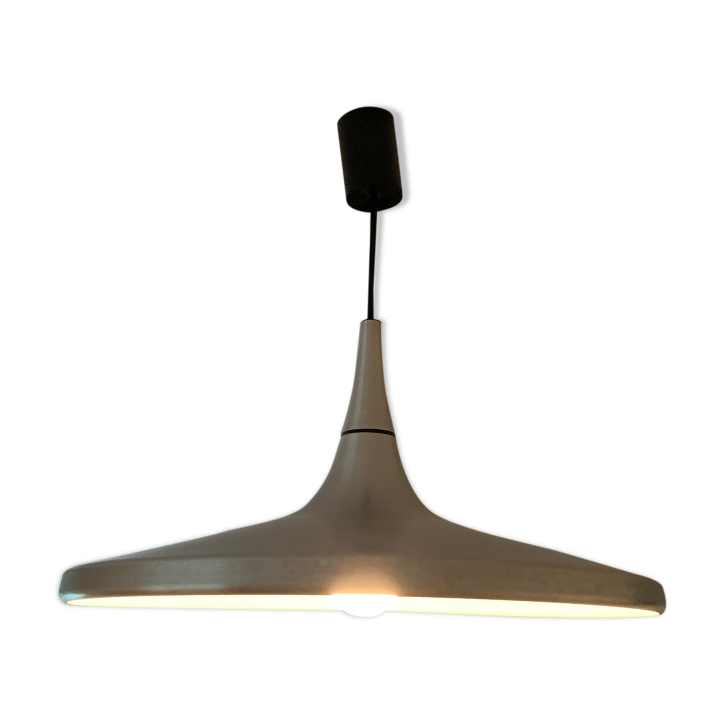 Erco vintage aluminum brushed scandinavian space age style suspension