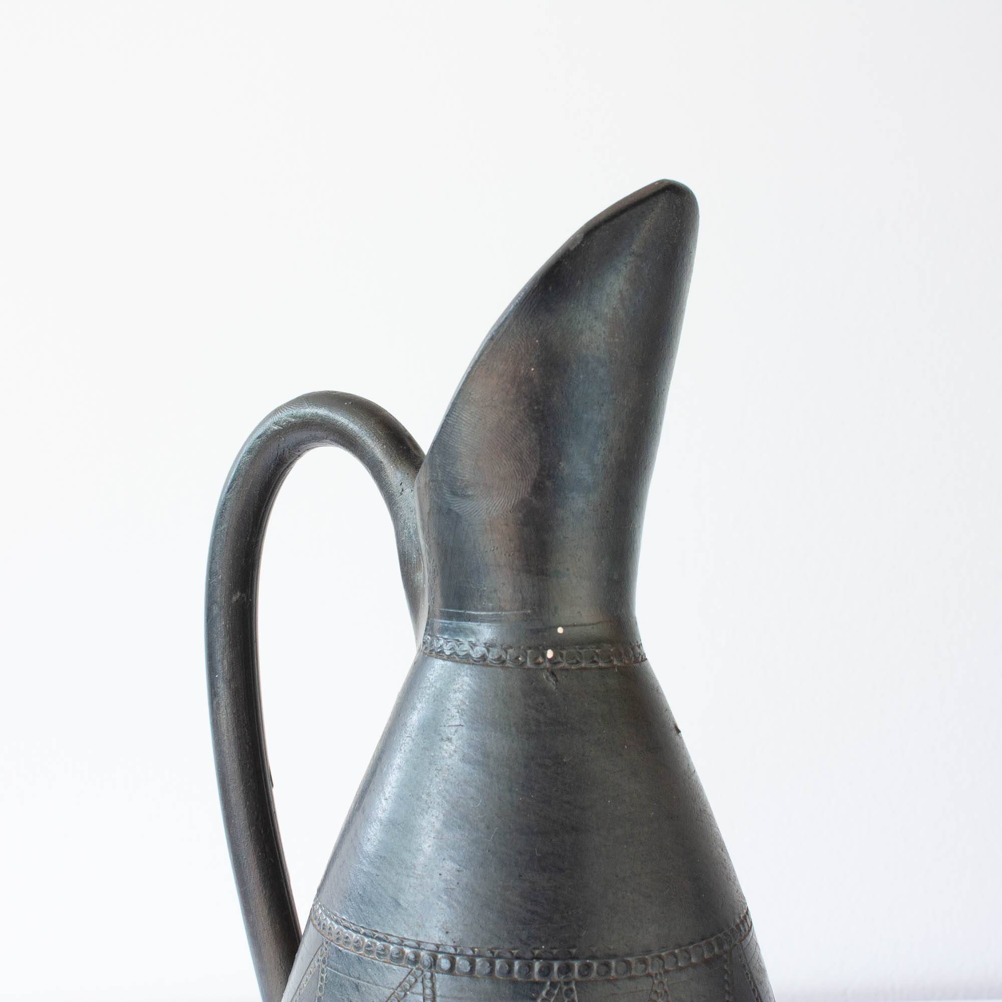 Vintage Handmade Black Pottery Vase from Bisalhaes, 1960's
