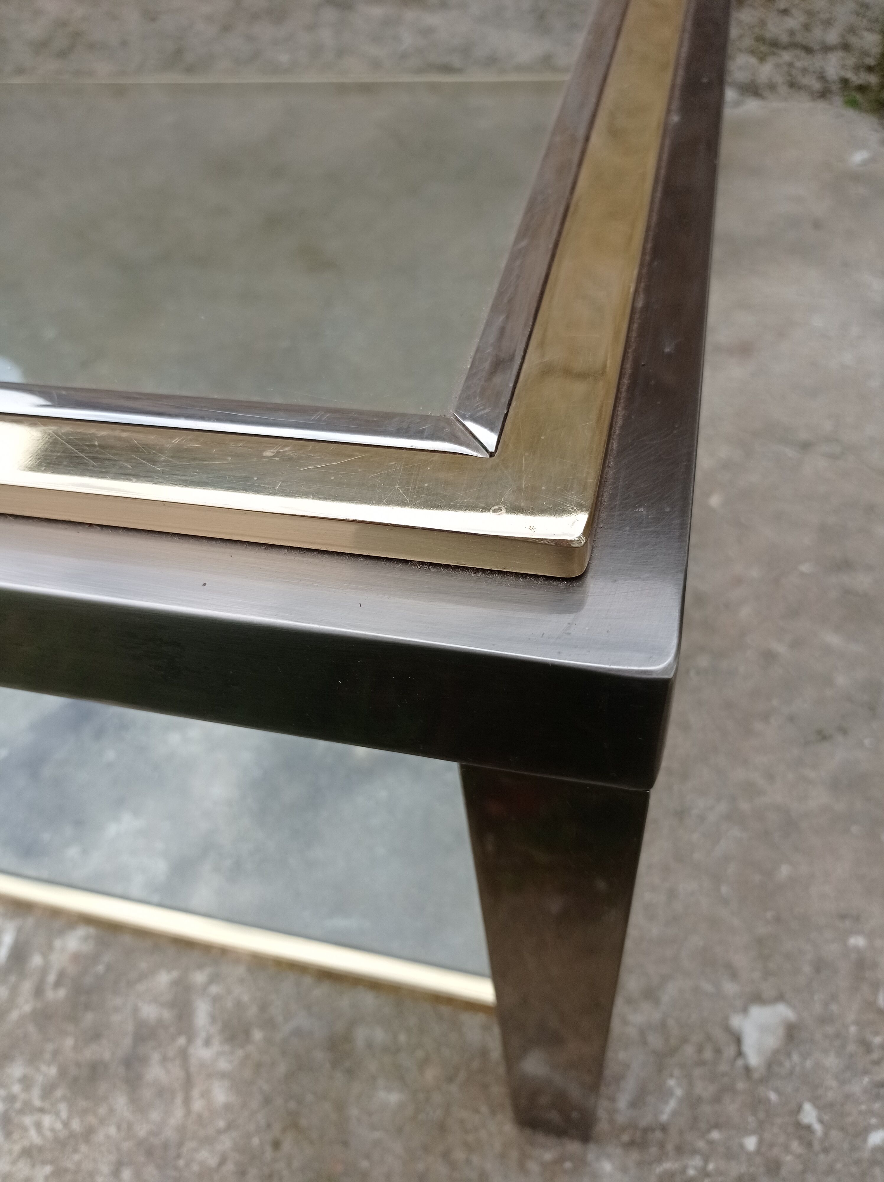 Table basse verre et chrome