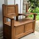 Singing bench / bench with storage chest in solid oak