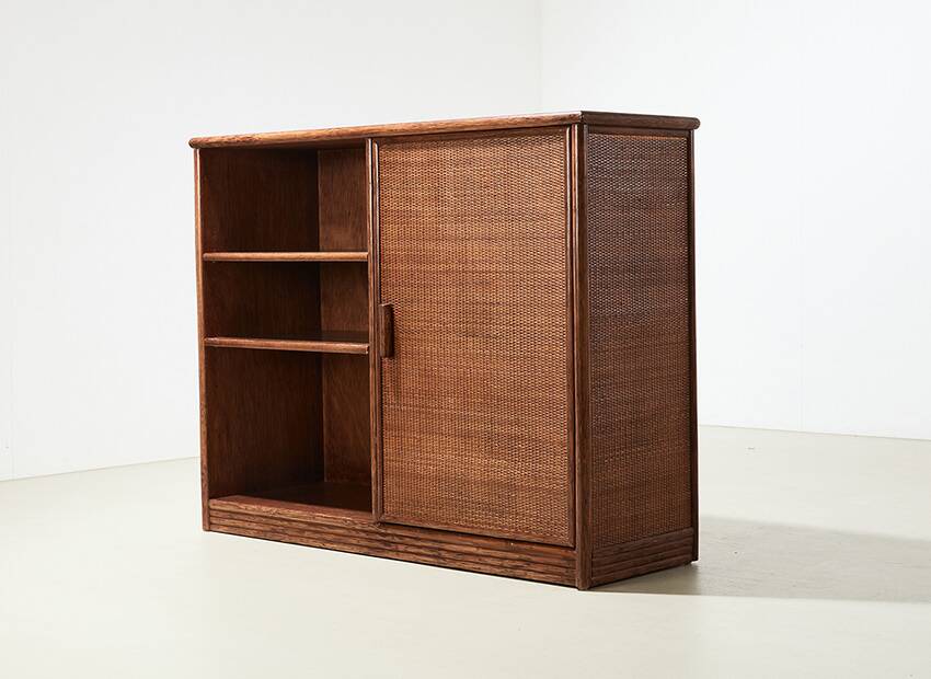 Modernist Rattan Cabinet Netherlands 1930s
