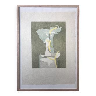 André Beaudin: Original lithograph signed in pencil on Japon nacre Fleurs III, 1970