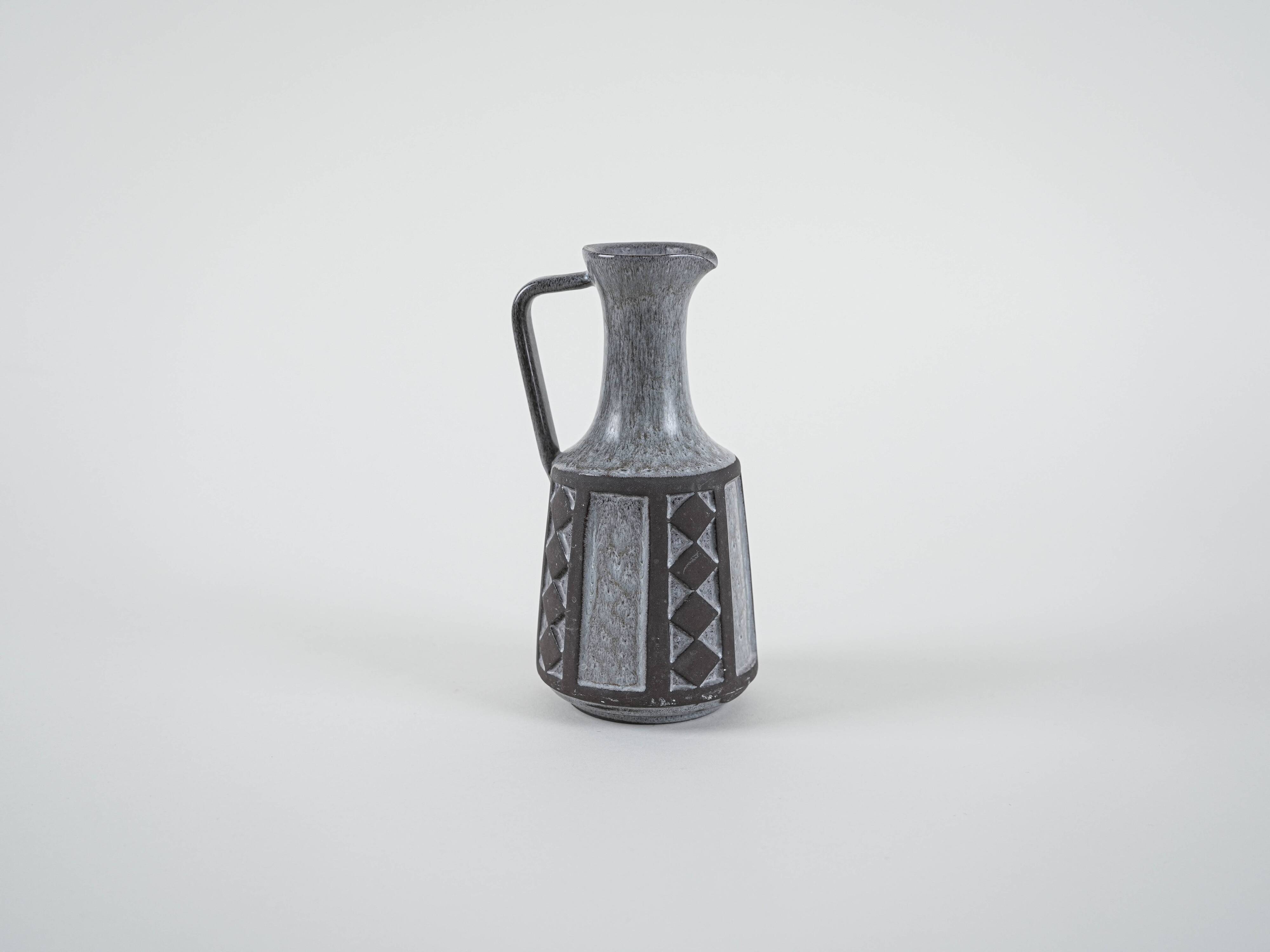 Grey ceramic vase, Danish design, 1970s, manufactured by Frank Keramik