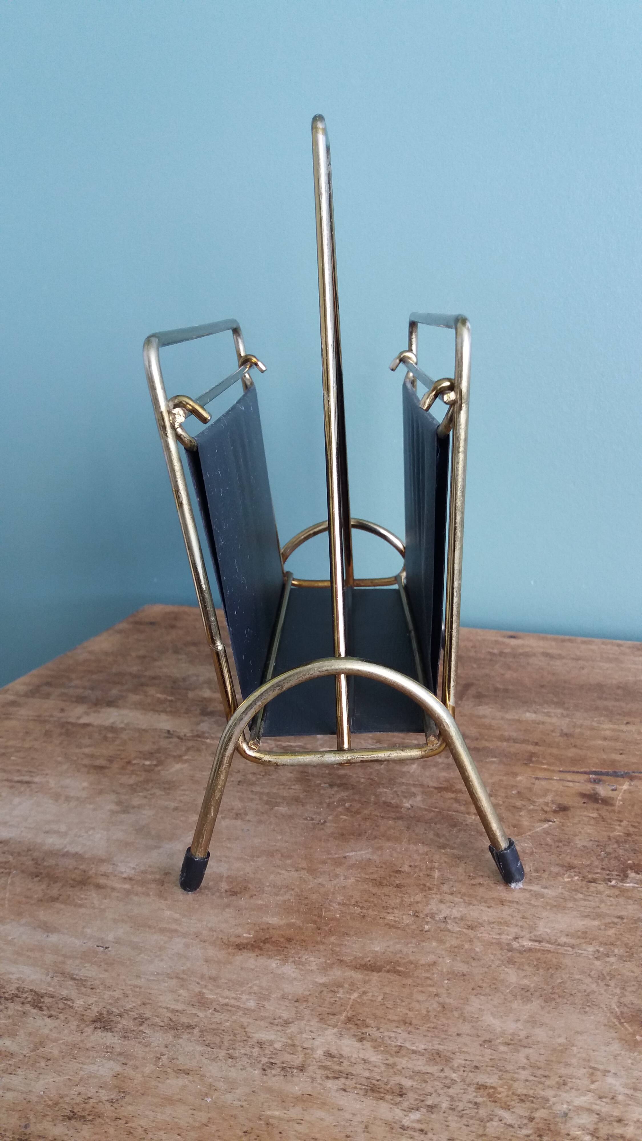 Modernist letter holder mail holder magazine rack style Jacques Adnet