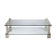 Table basse en travertin et verre signée Philippe Barbier années 70
