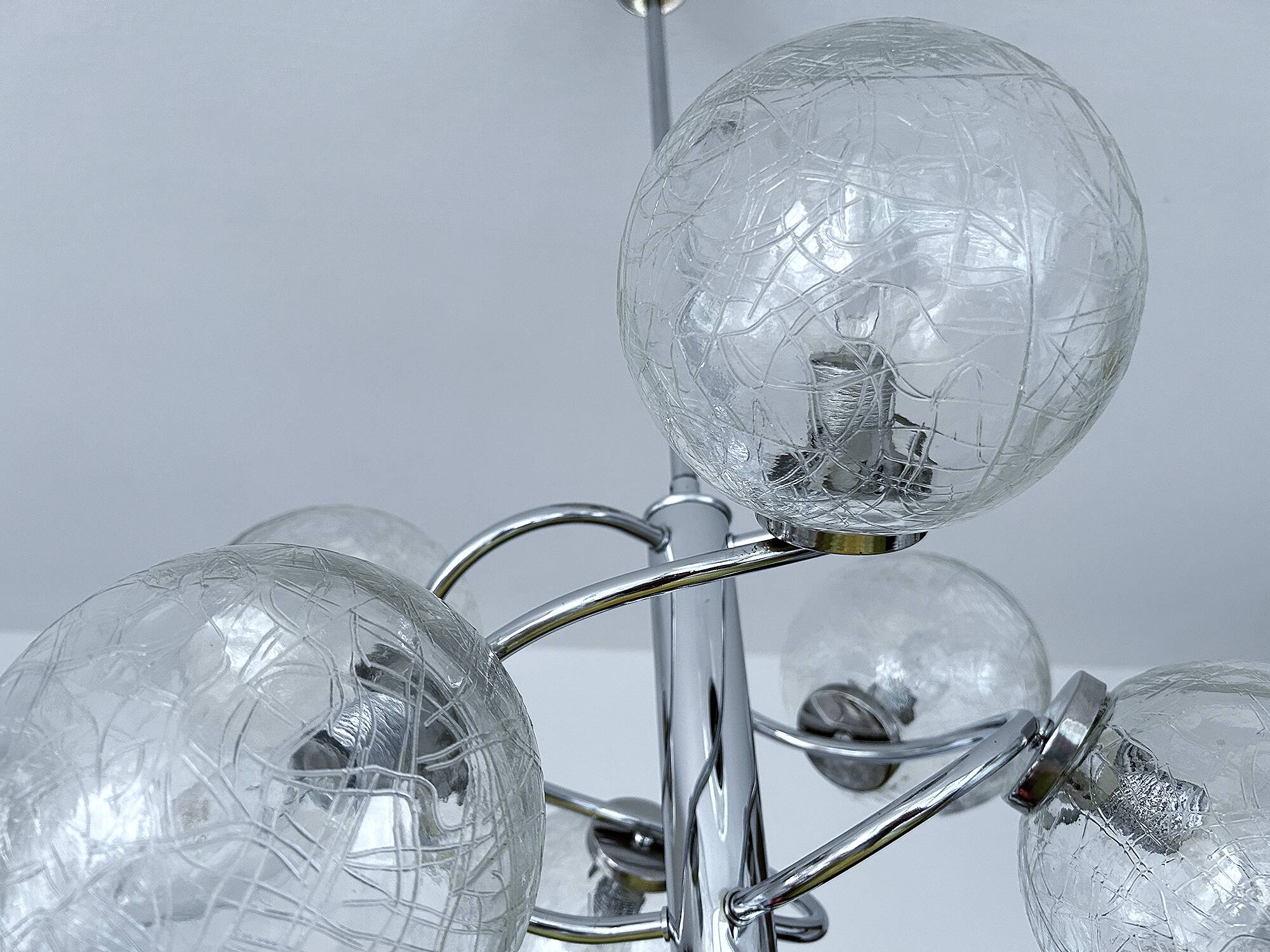 Vintage 70 Chrome Glass Suspension