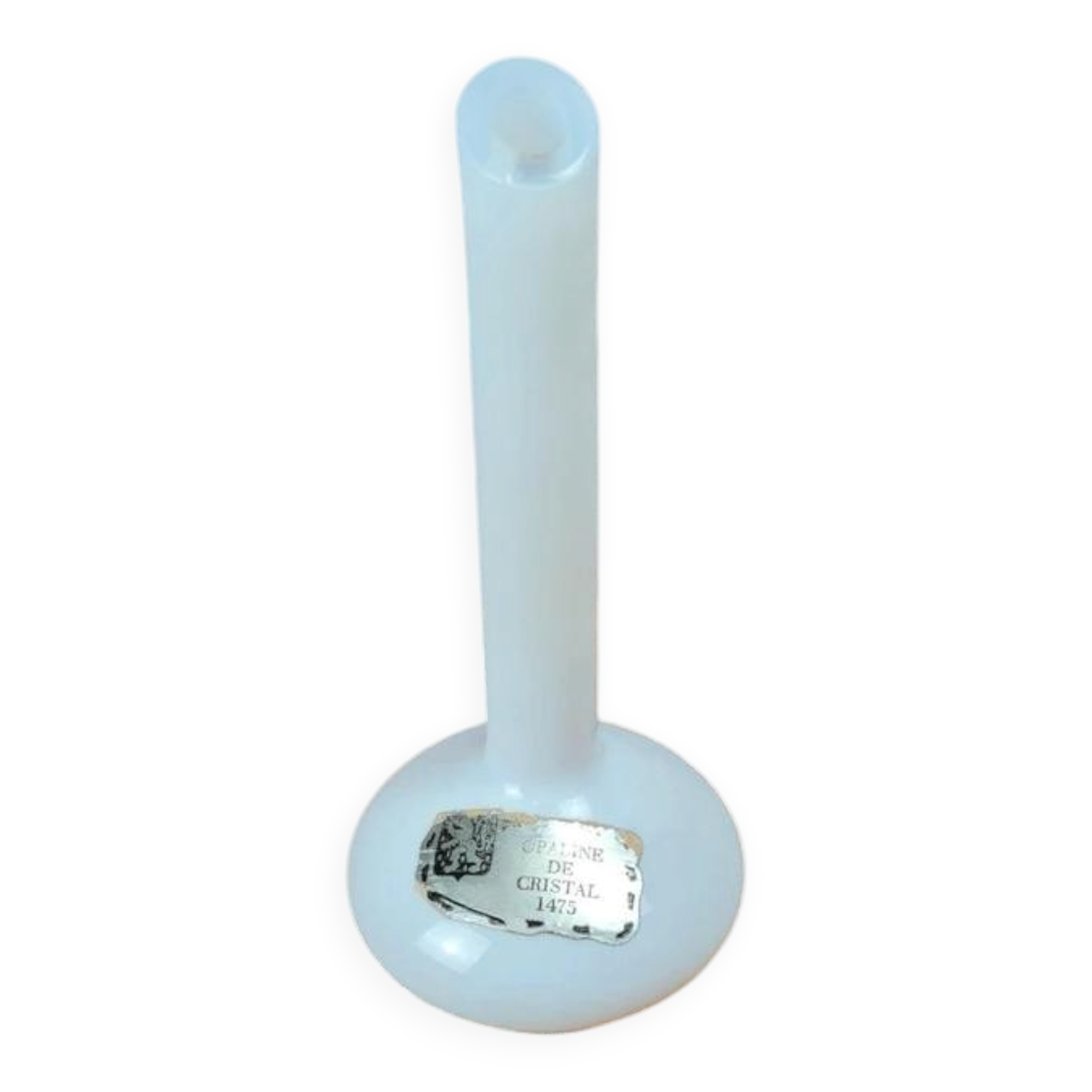 Single flower vase in opaline crystal – milky white 🌼🤍