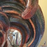 Large XXL cracked ceramic rooster 62 cm.