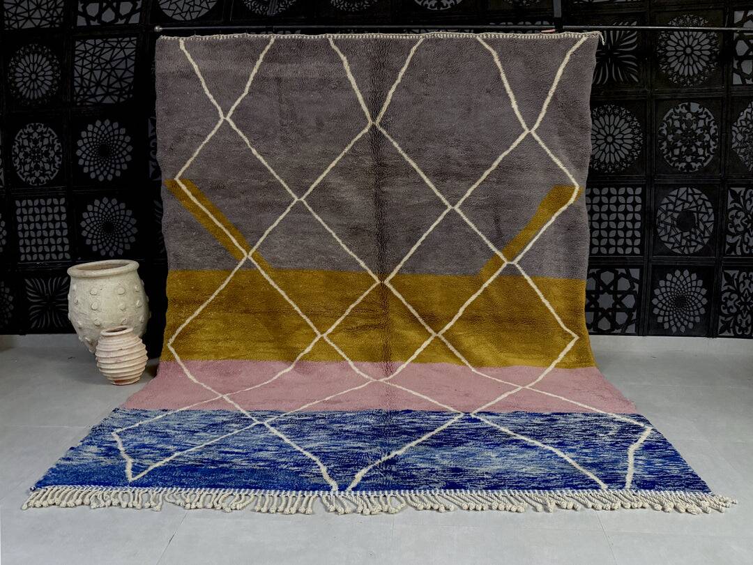 Multicoloured wool rug - Handmade custom living room rug 3/2