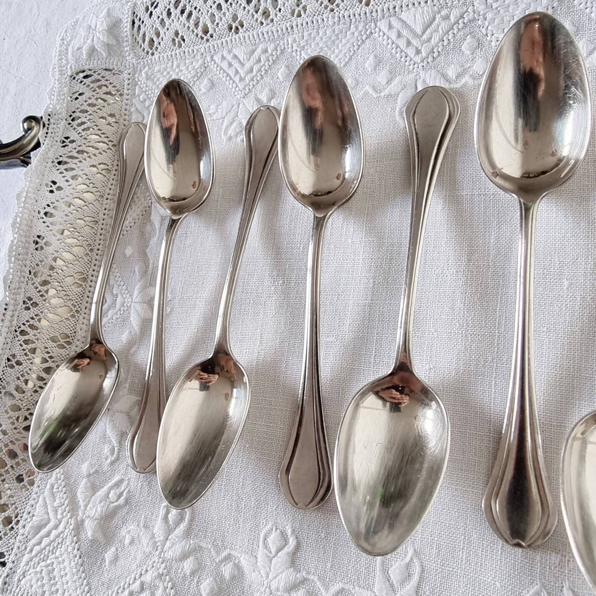 12 cuillères à dessert christofle en métal argenté modèle printania
