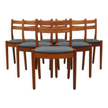 Set of six teak chairs, Danish design, 1970s, designer: Poul M. Volther