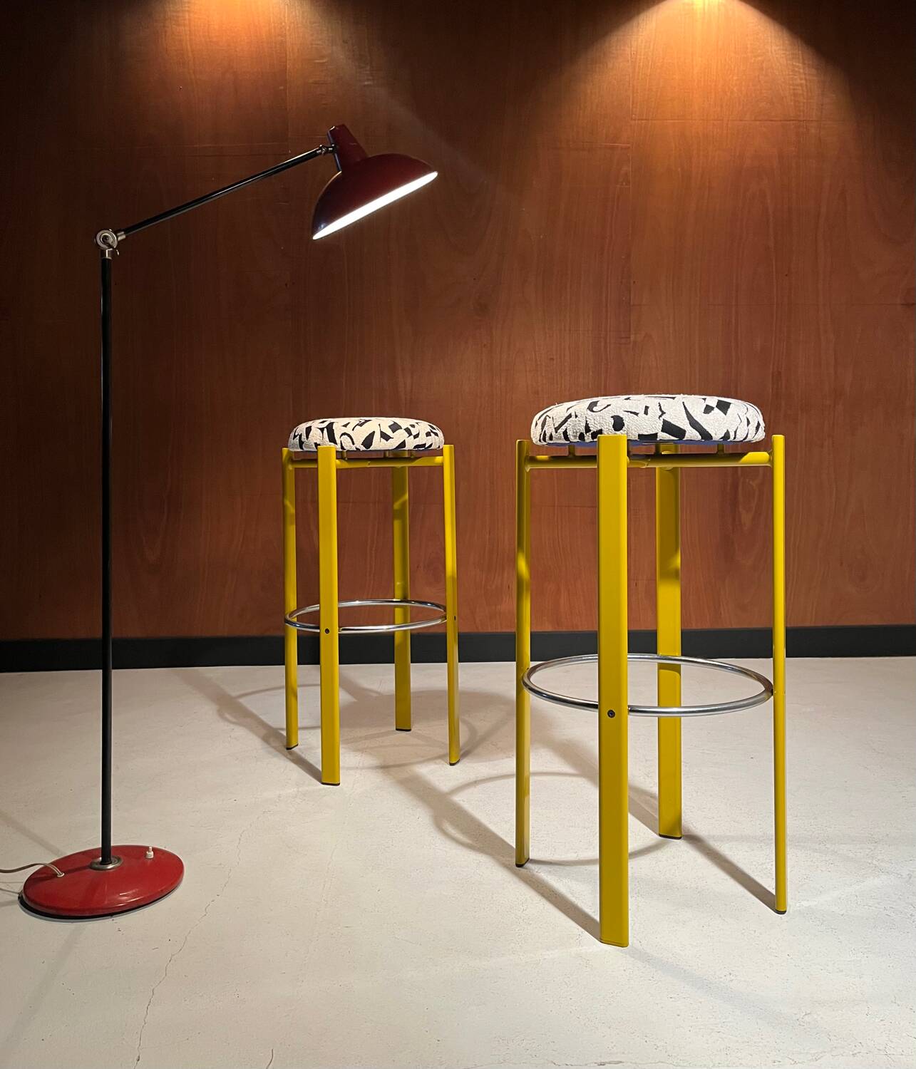 Paire de tabourets de bar vintage vers 1980