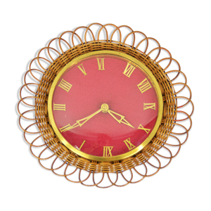 horloge murale en osier