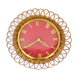 1960s Wicker wall clock UPG Halle, Germany