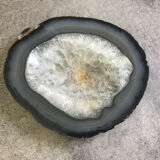Cendrier empty pocket in brazil's bluish agathe geode