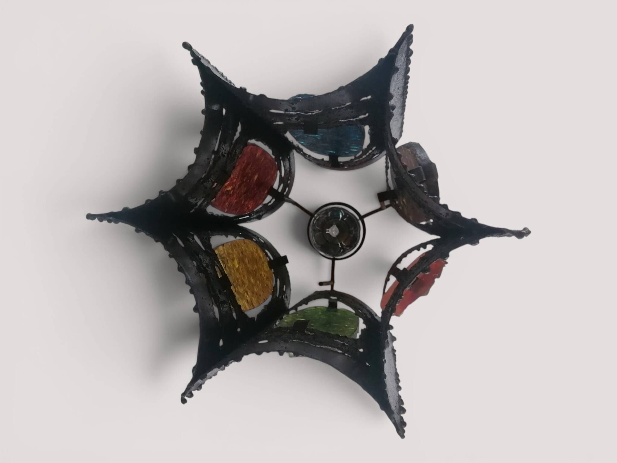 Brutalist lamp in metal and ceramic - Accolay