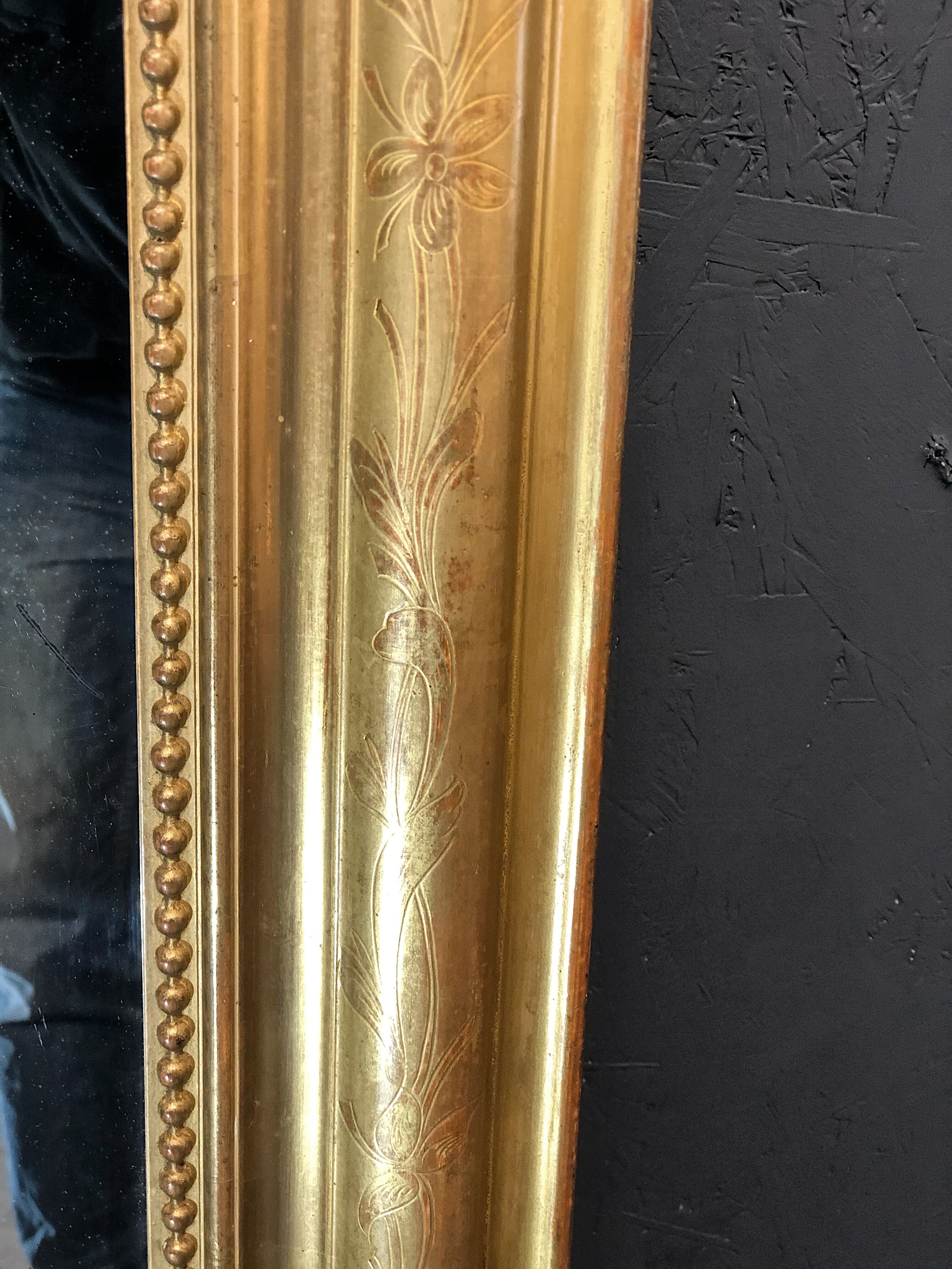 Old mirror 162 x 104 gold leaf gilding