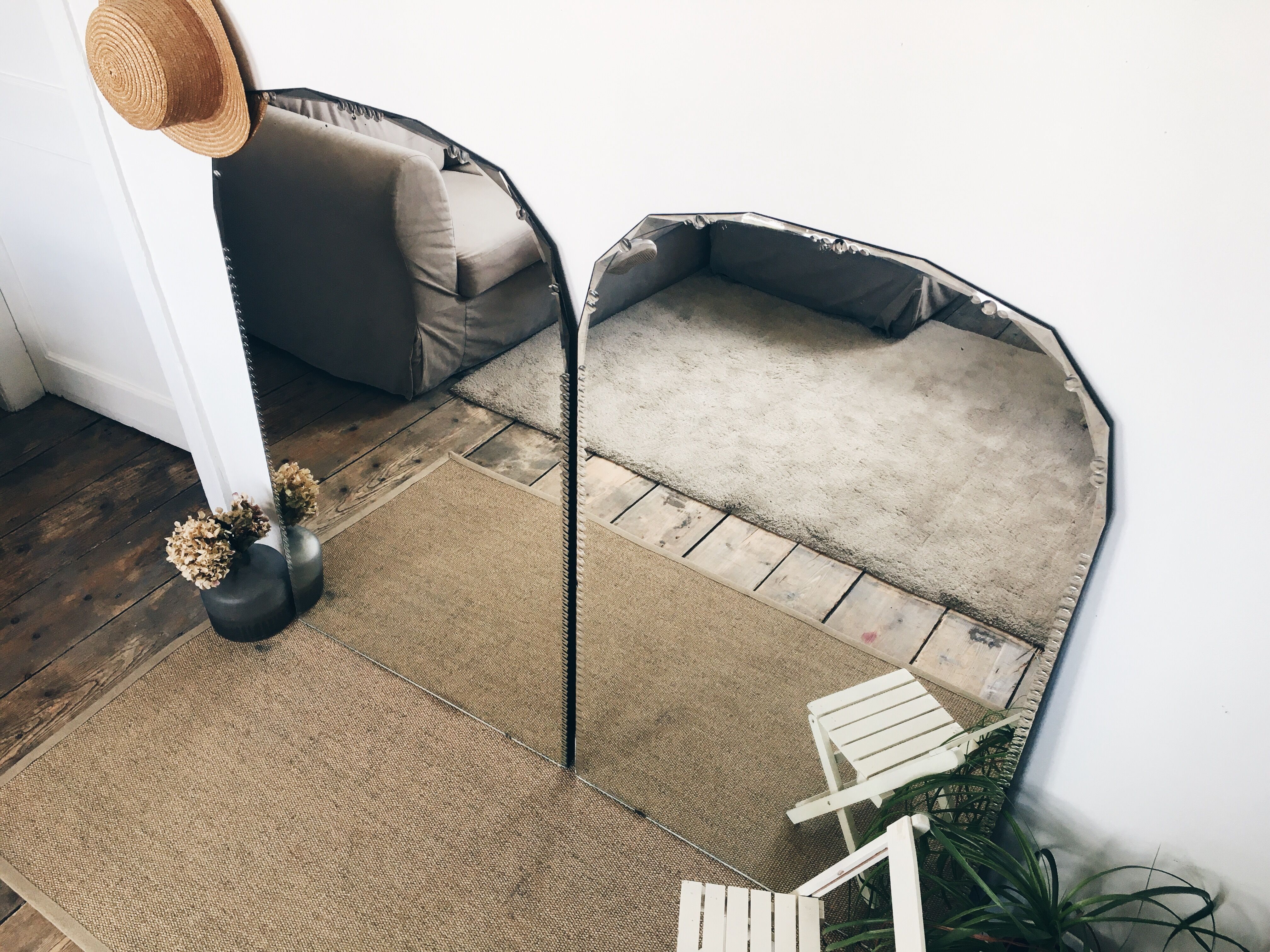 Large bevelled mirrors 72x121cm