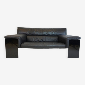 Knoll Brigadier 2 seater leather sofa by Cini Boeri