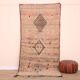 Vintage Moroccan Runner Rug 124 x 256 cm, Berber Wool Rug, Handmade Rug