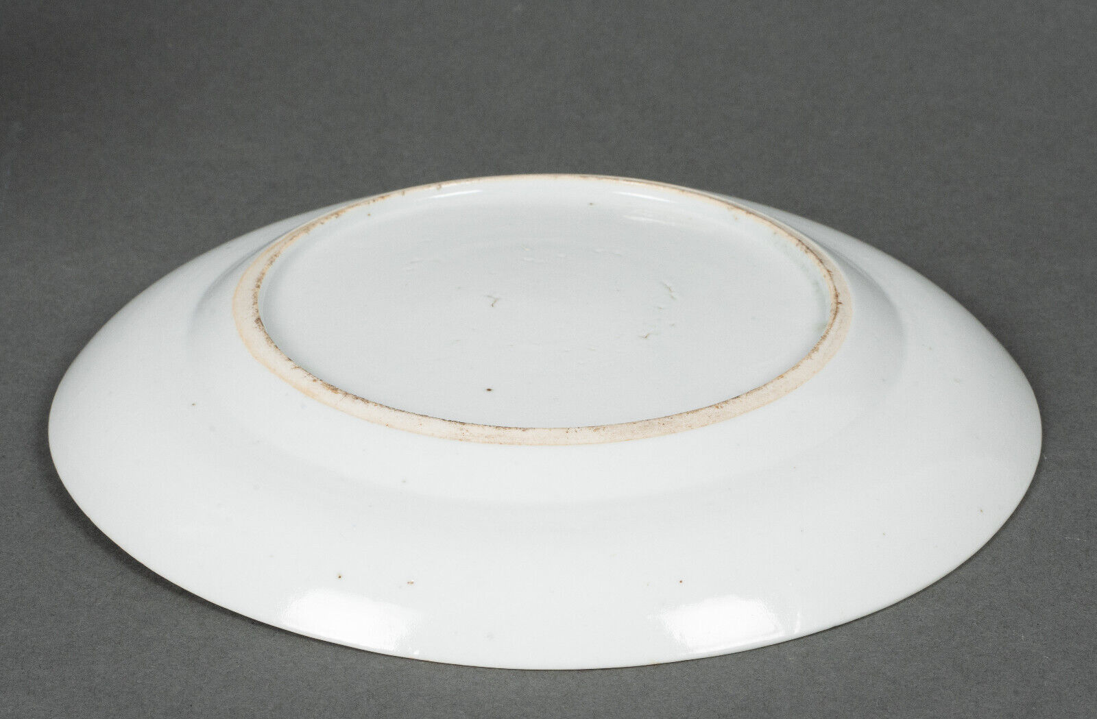 Porcelain plate of Canton XIXth decoration of butterflies and bird