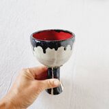 Impressionnante tasse ou calice fait à la main et peint à la main, pièce unique et de collection