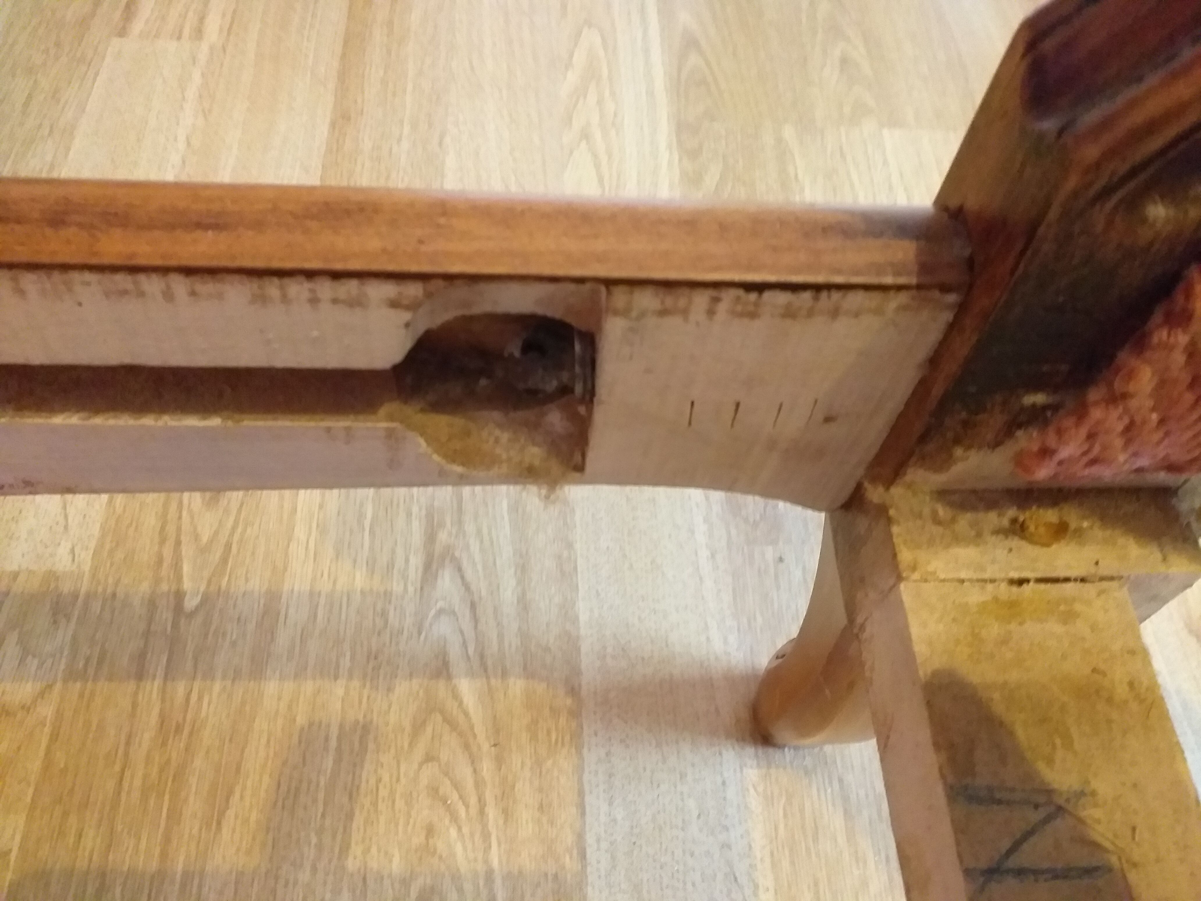 Louis XV-style solid oak basket bed