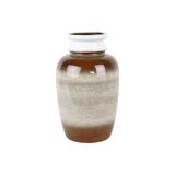 Vase vintage allemagne de l’ouest céramique émaillée crème marron 33cm