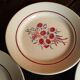 Lot 6 plates flat Badonviller Francine eyelets blue red 1940