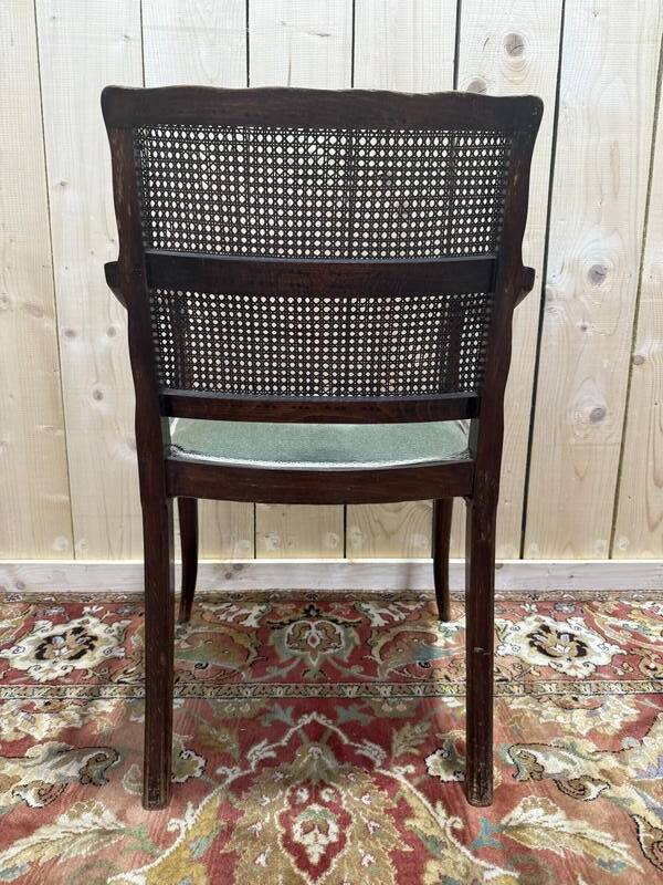 Suite de 6 fauteuils anglais en cannage