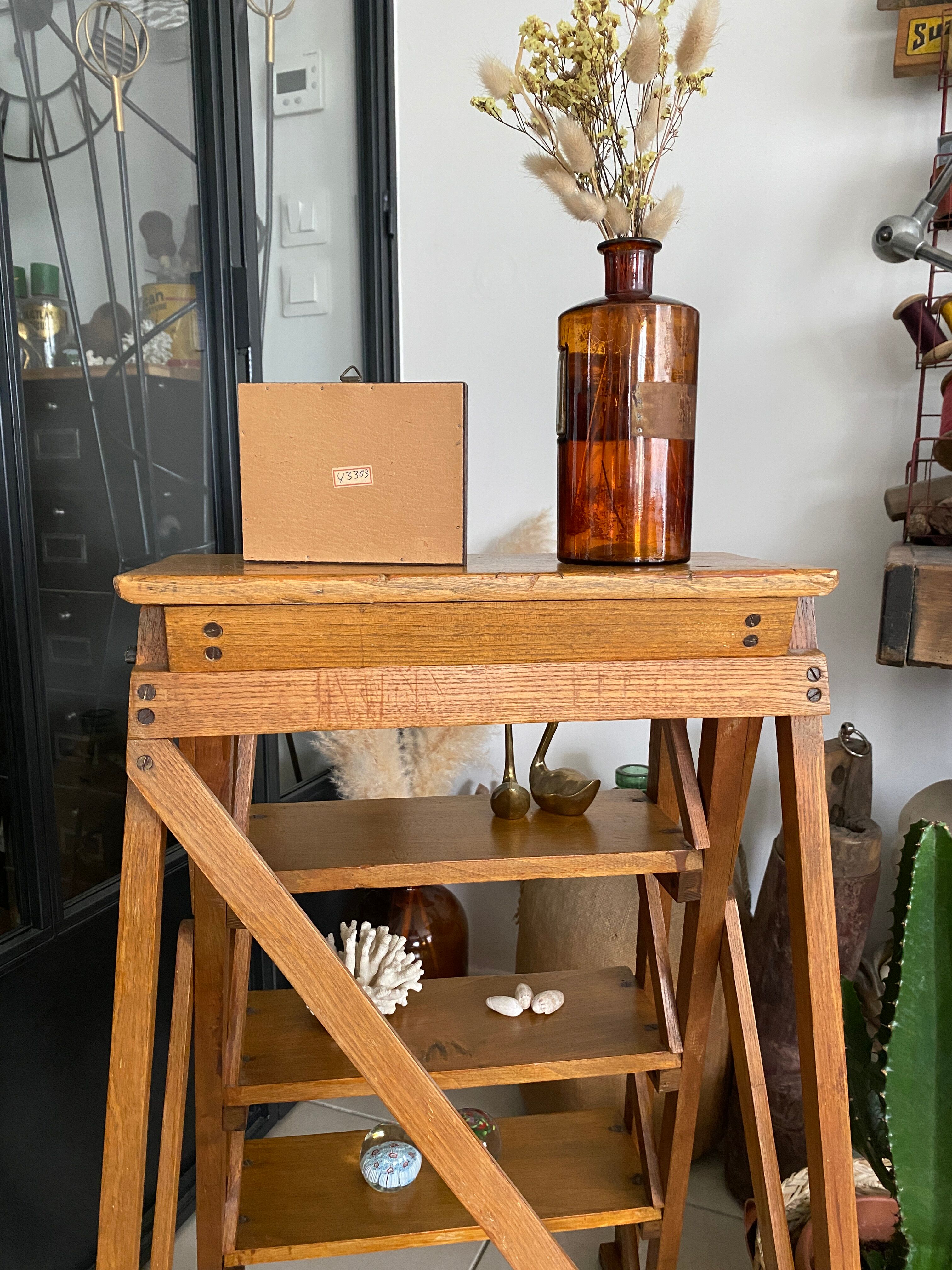 Vintage wooden stepladder