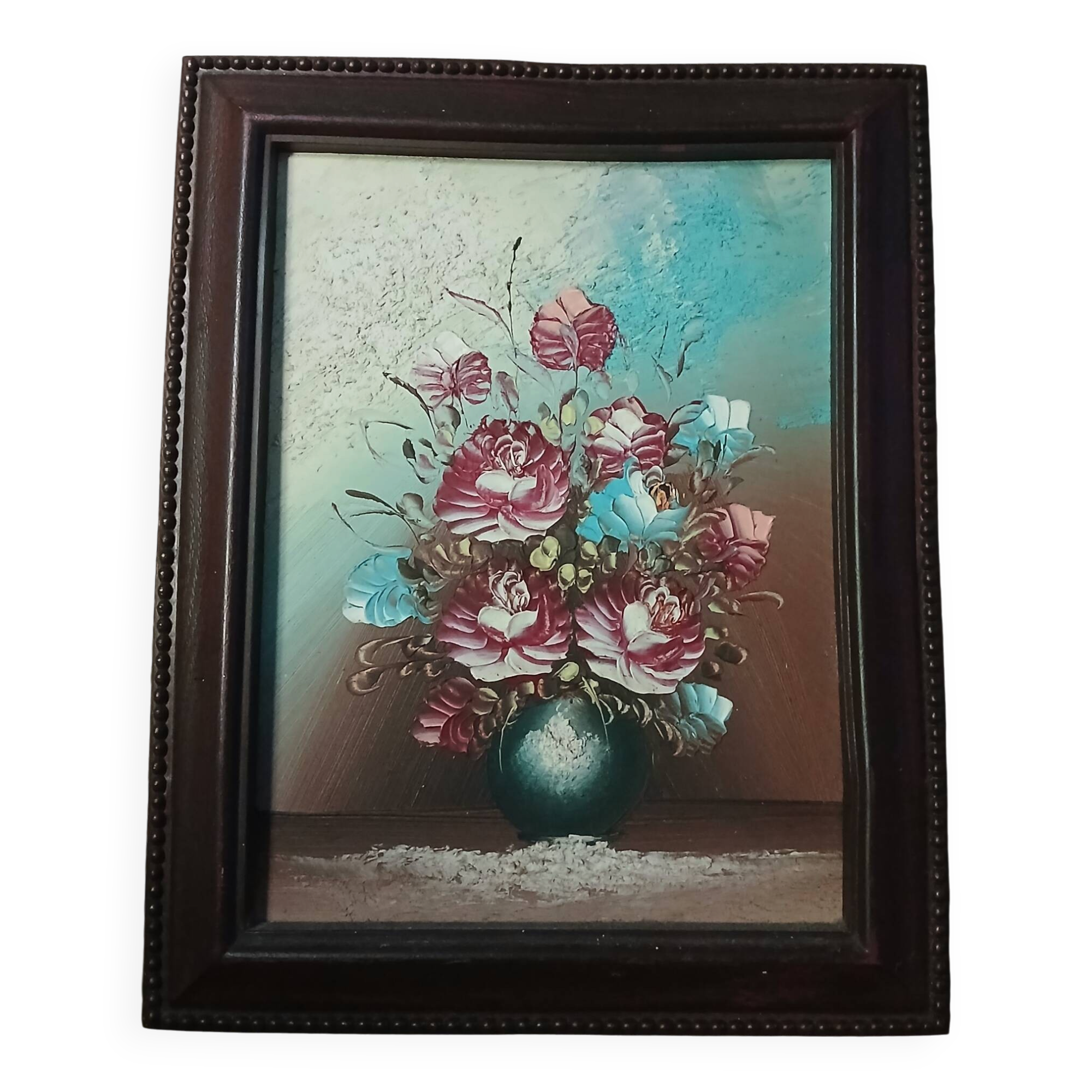 Tableau of a hand-painted bouquet of flowers