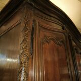 Louis XV period wardrobe in solid walnut