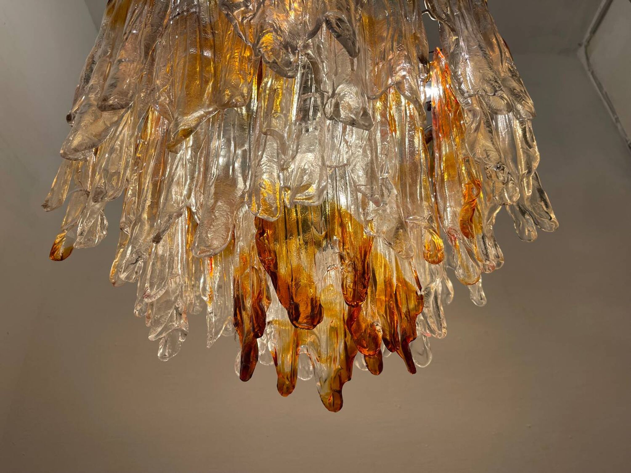 Large Murano Glass Chandelier 1970’s by Mazzega