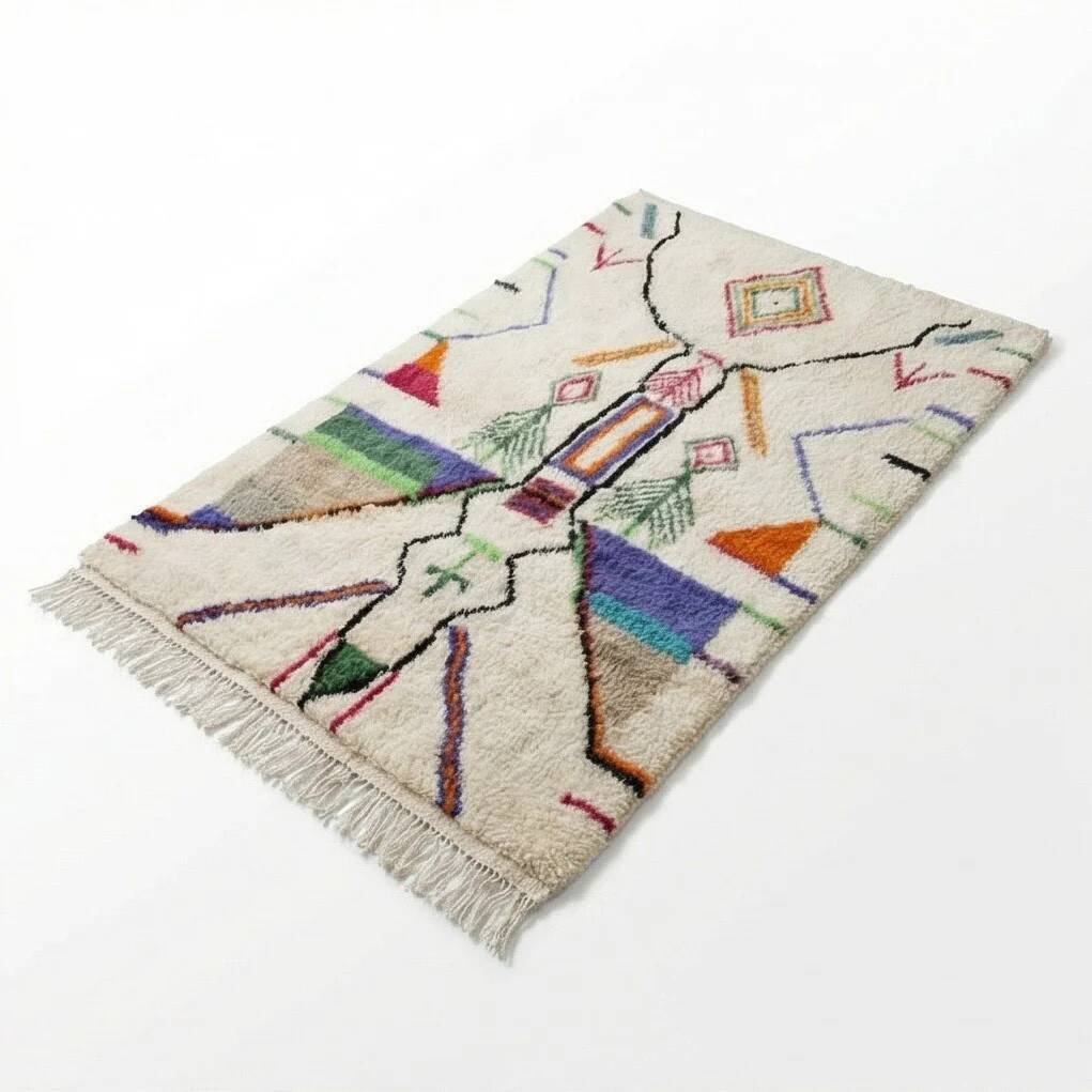 Moroccan Berber rug with colourful patterns 160x240 cm