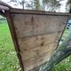Large antique gilded mirror, wood and stucco gadroons, partially de-mercury