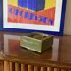 Mid-century green ceramic ashtray, Sicart Italy 1969