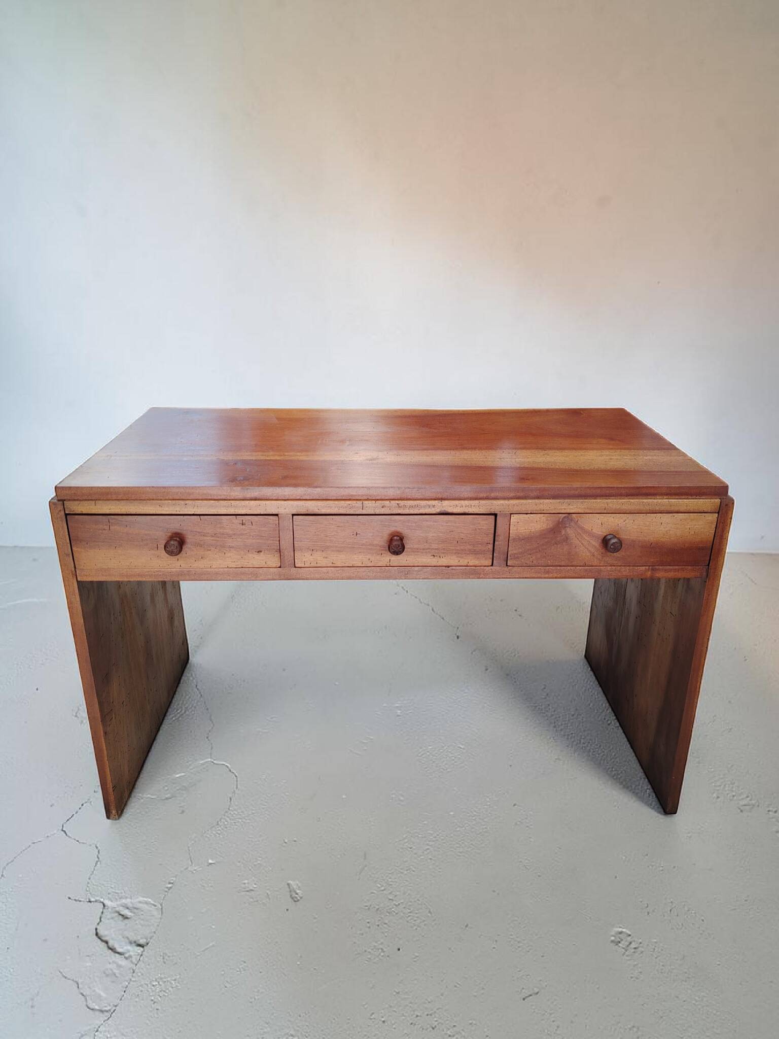 Modernist Solid Wood Desk with 3 Drawers - 1960