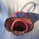 Old Deco Basket in Braided Wicker - Red Scoubidou - Anse Vintage