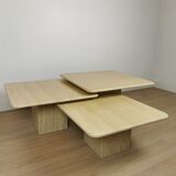 Side tables in travertine 70s