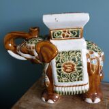 Éléphant porte-plante en céramique