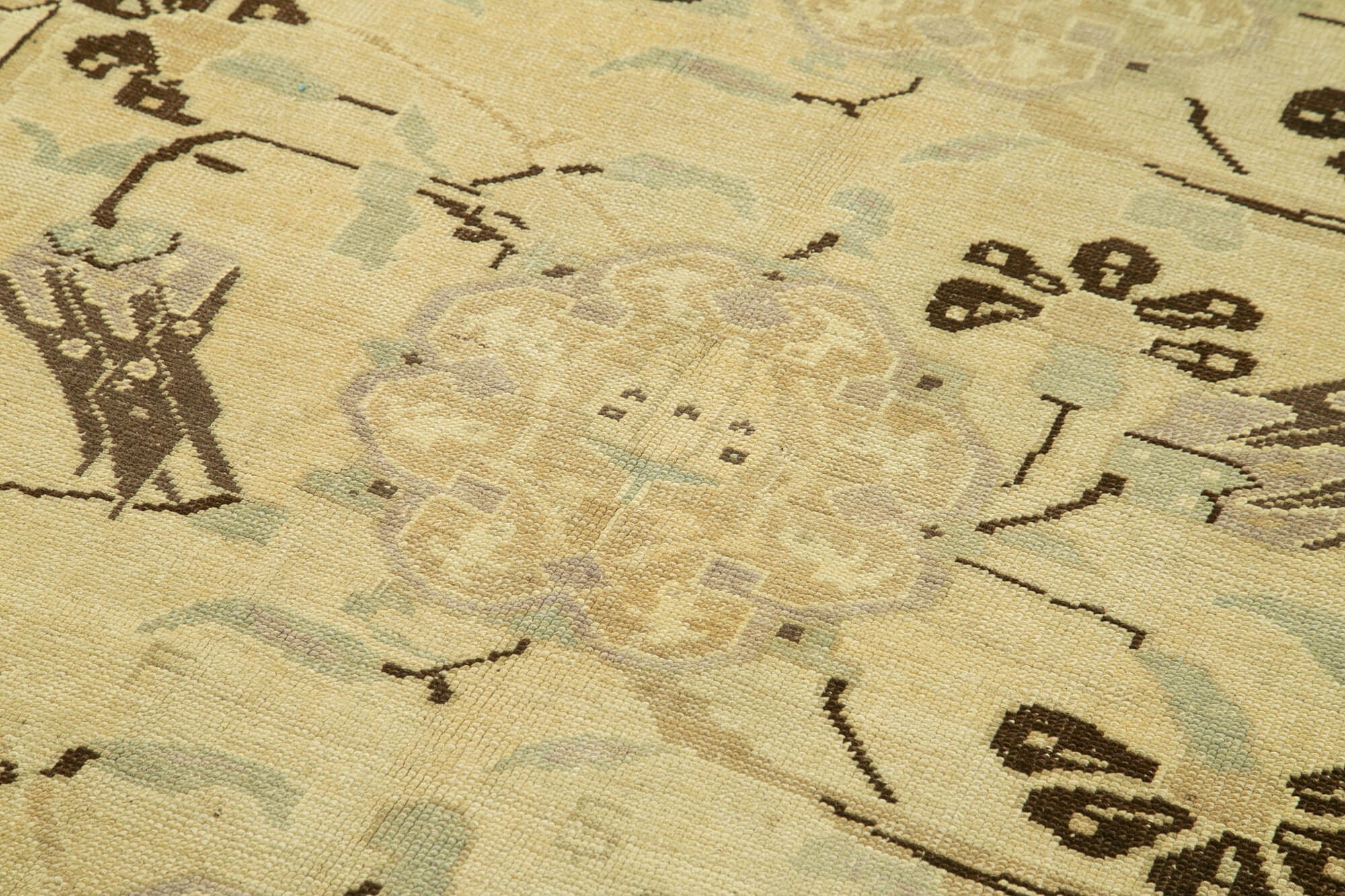 1970s handwoven anatolian beige carpet 156 cm x 281 cm