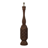 Carved wooden lamp base