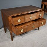 Sauteuse chest of drawers in walnut, Louis XVI period – Late 18th century