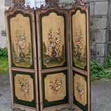 3-panel screen in painted wood