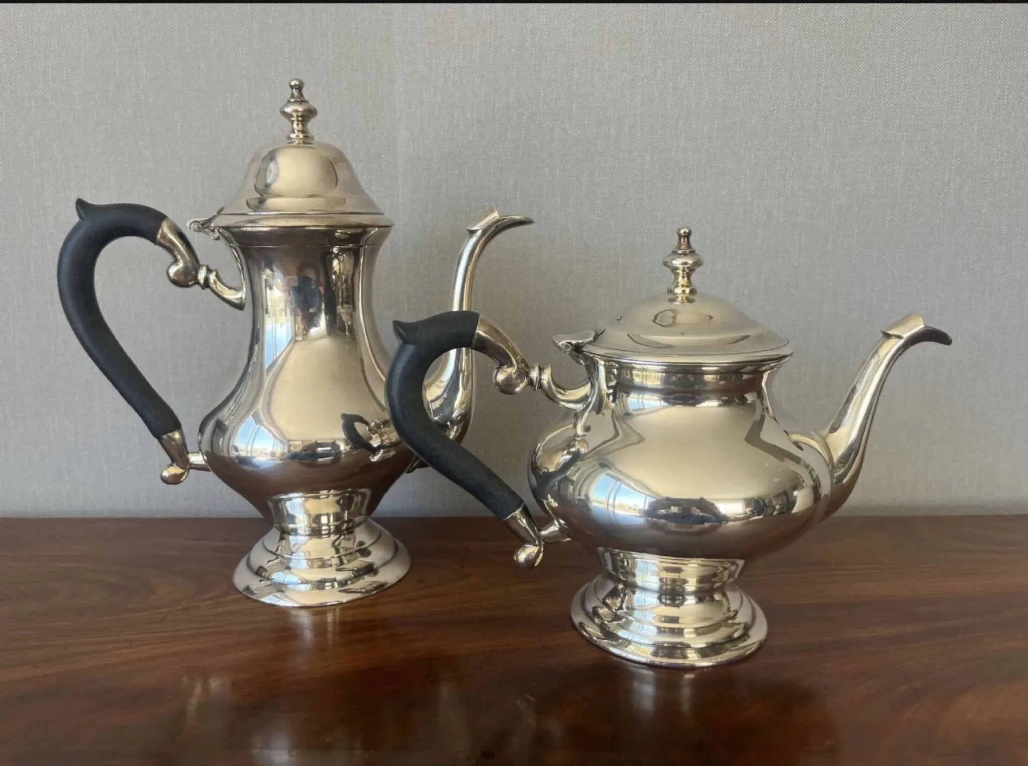 Cafetière et théière métal argenté