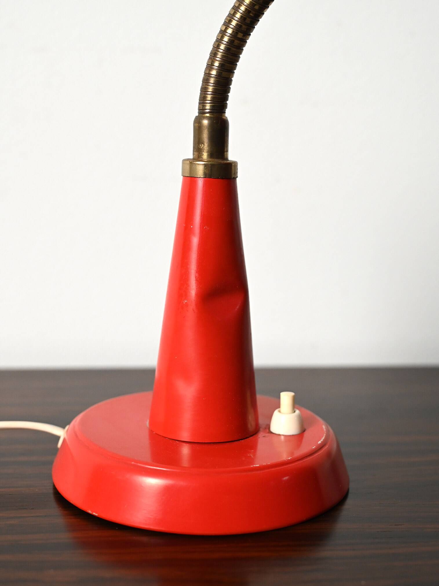 Gemi red Scandinavian table lamp, 1960s