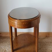 Walnut Art Deco side table 1930