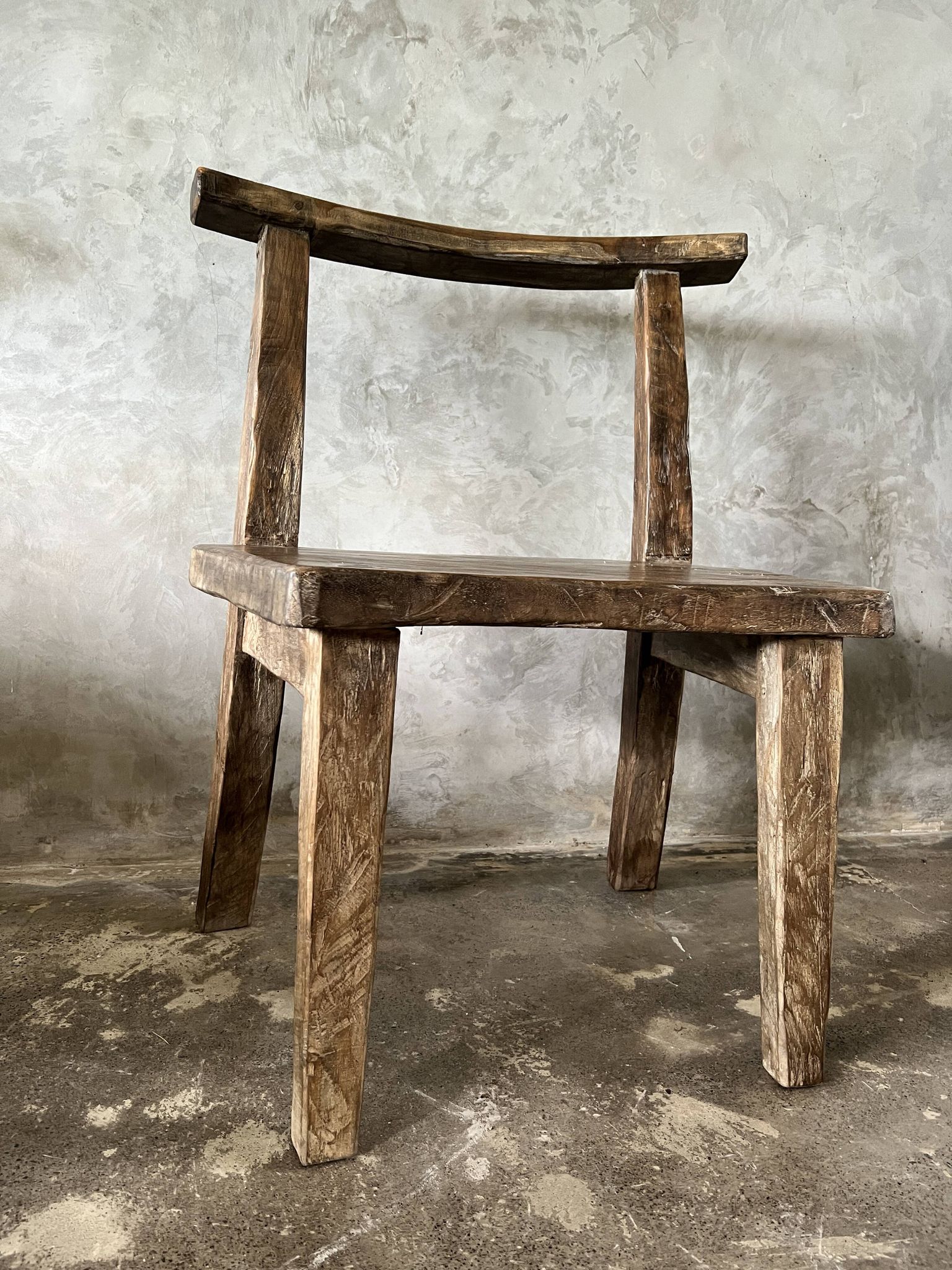 Large old teak chair or armchair H84 L60