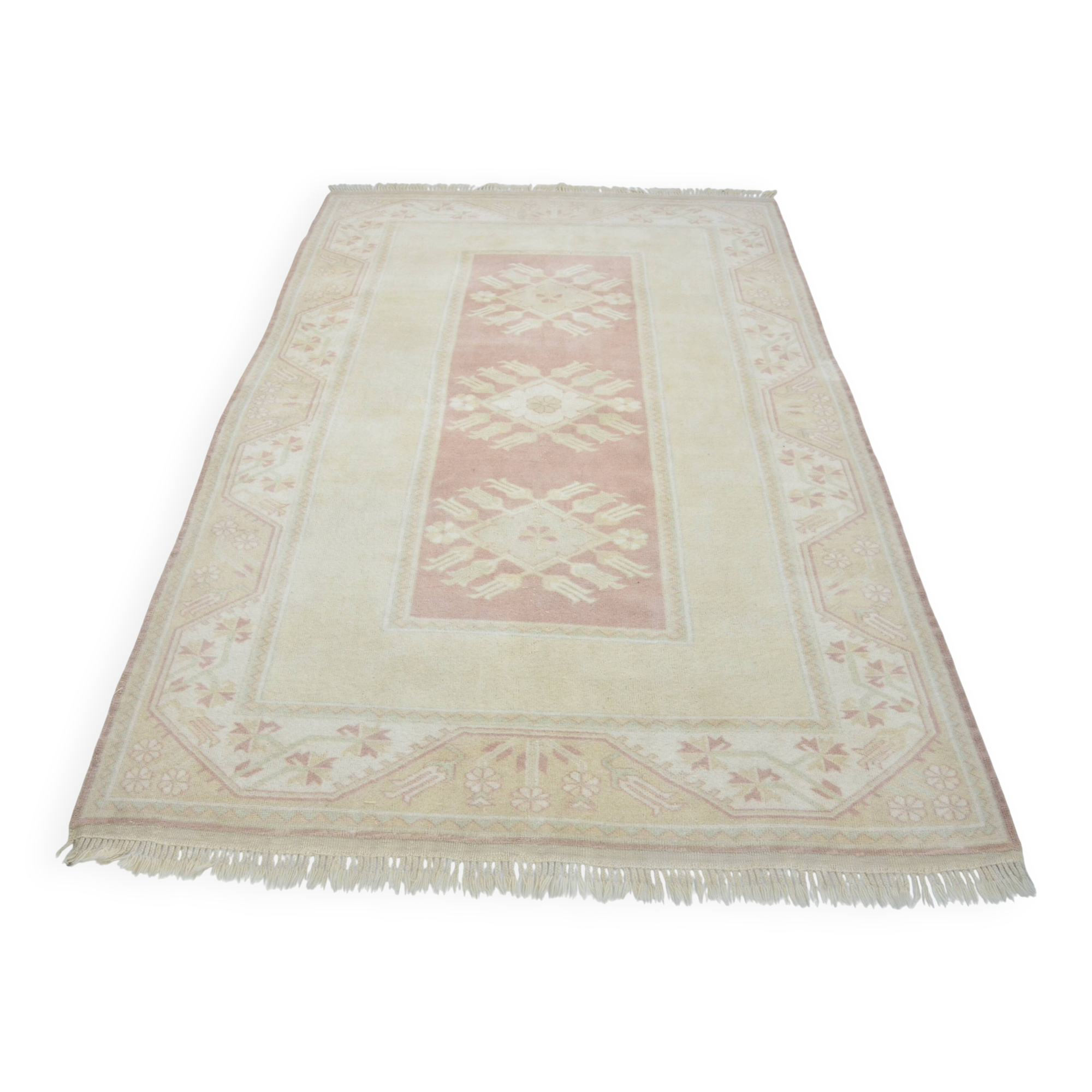 Tapis vintage neutre noué à la main sku 3591